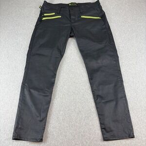 Rock & Republic Jeans Womens 14 Banshee Black Neon Green Skinny Grunge Punk